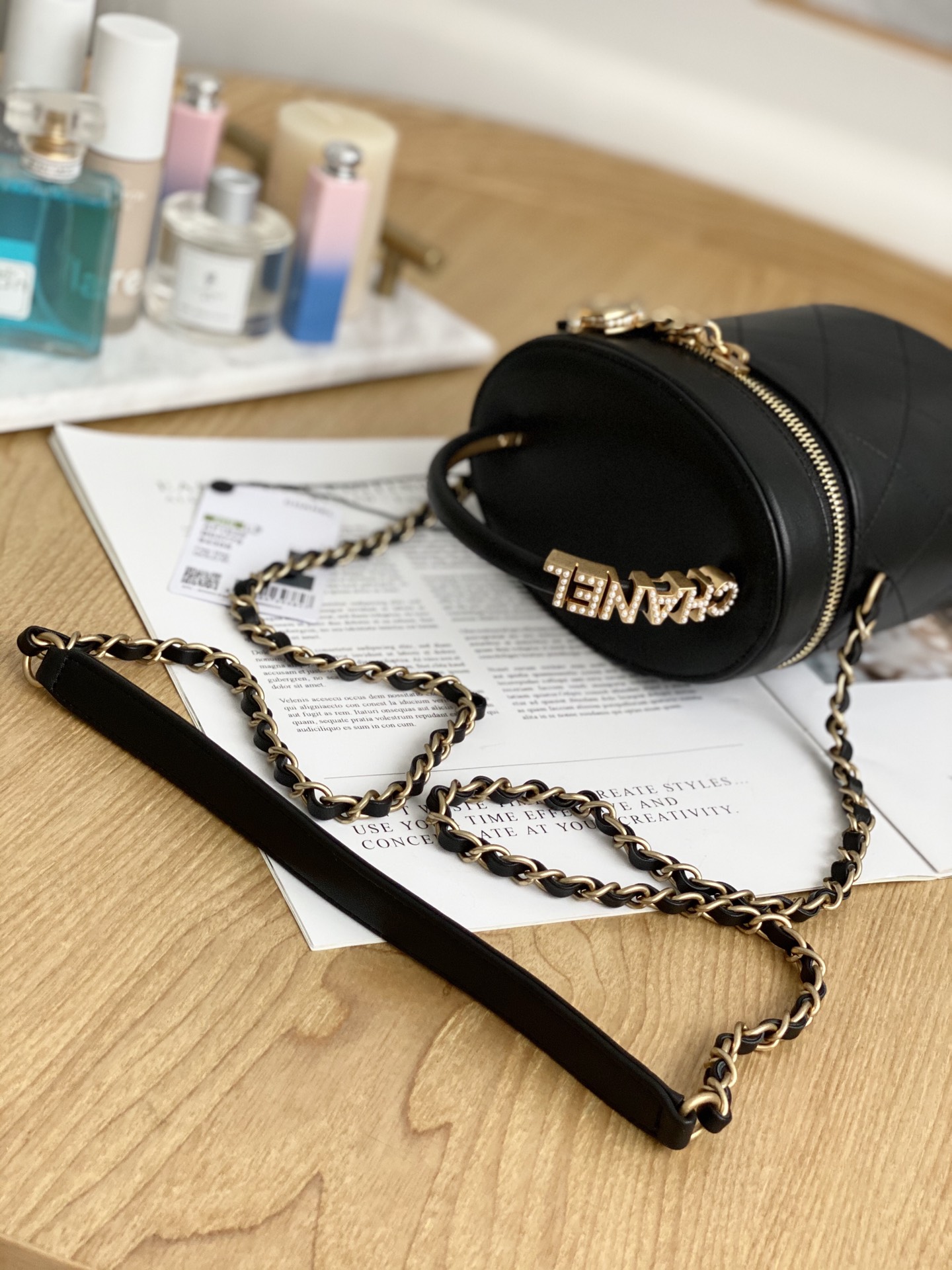 Chanel Pearl-Embellished Bucket Bag 1625