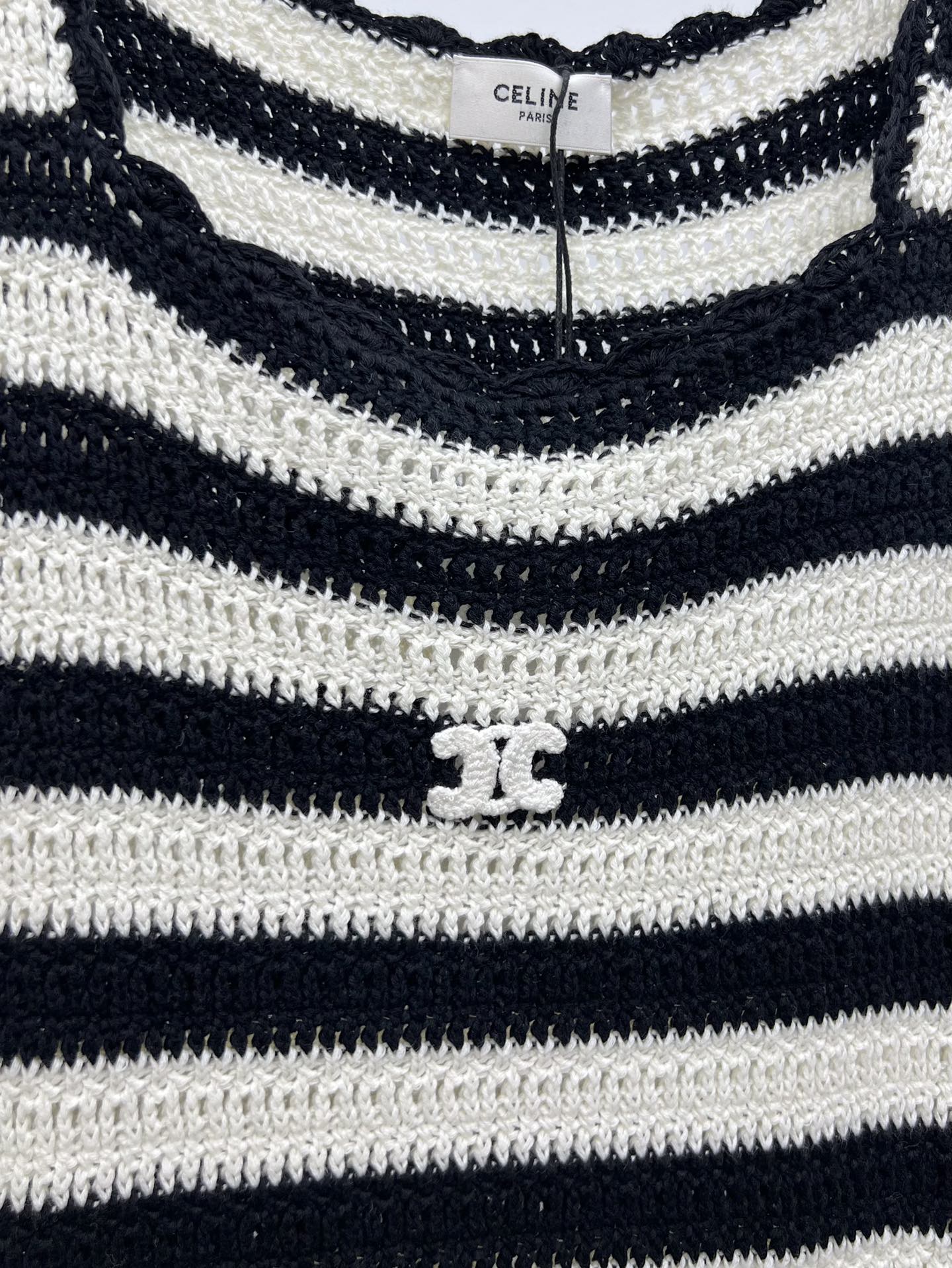 Celine Striped Crochet Maxi Dress