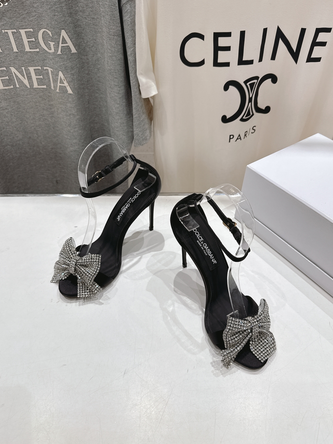 DOLCE&GABBANA Crystal-embellished satin pumps