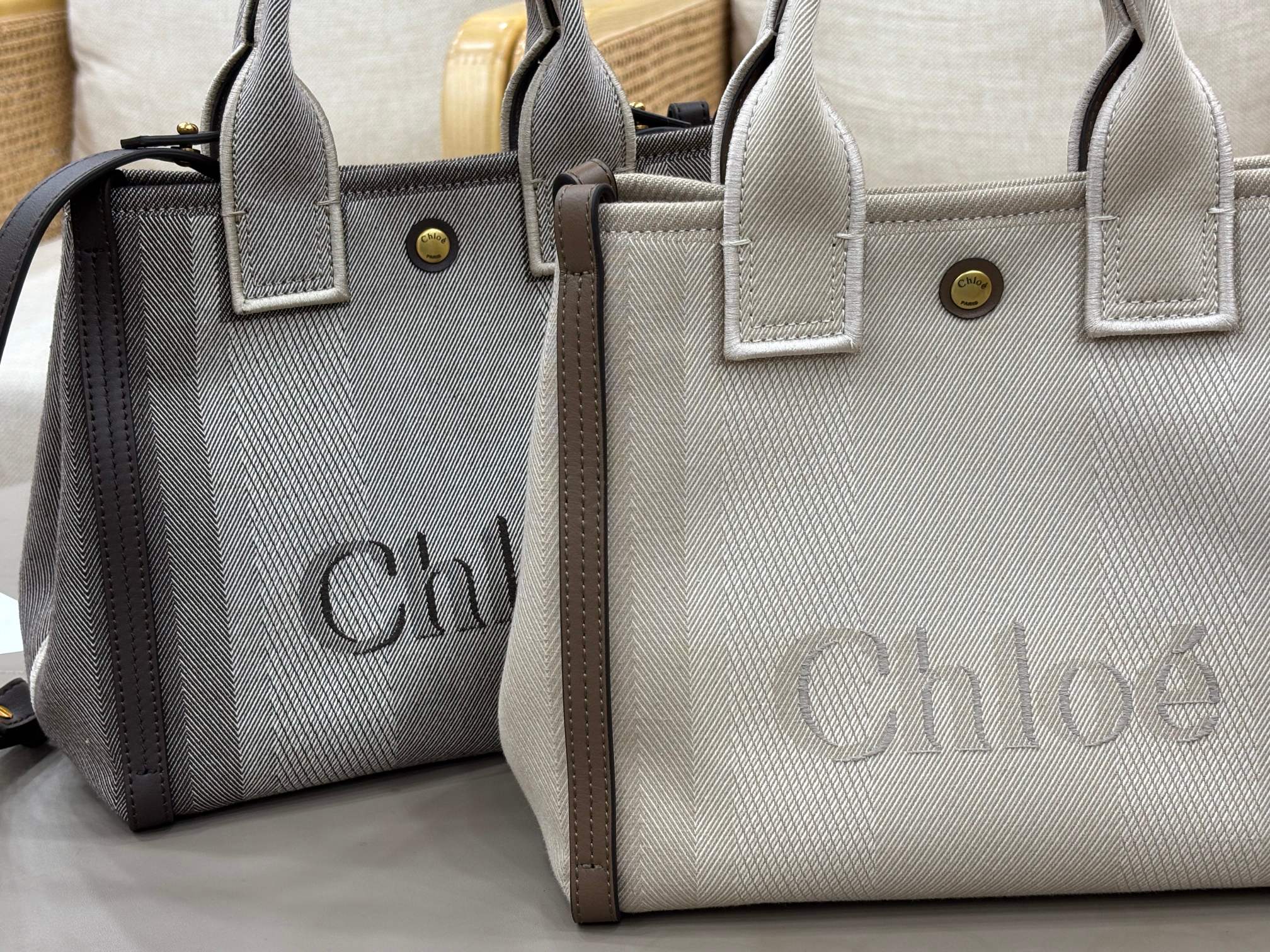 Chloé Carry tote bag in canvas Small