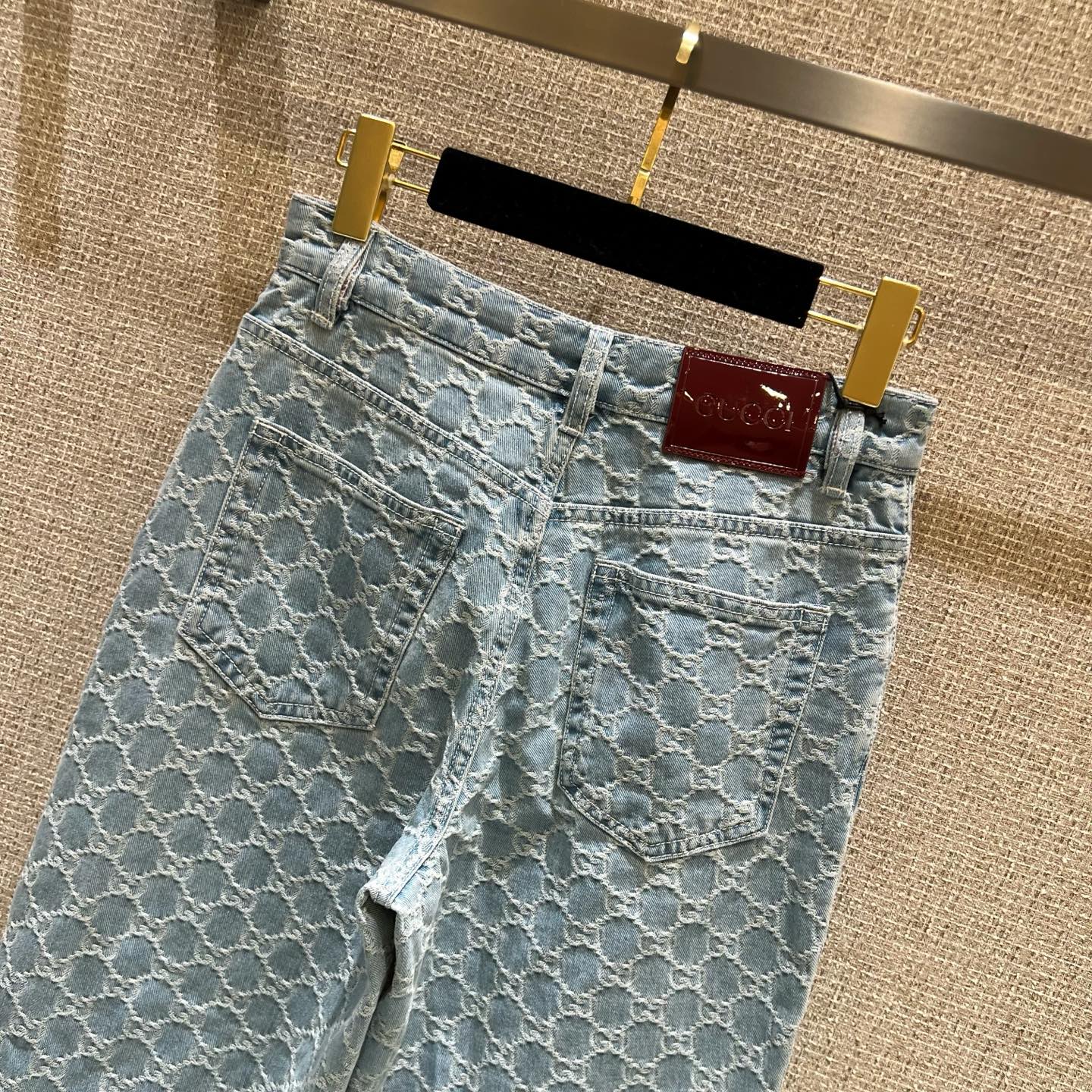 Gucci GG denim jacquard pants