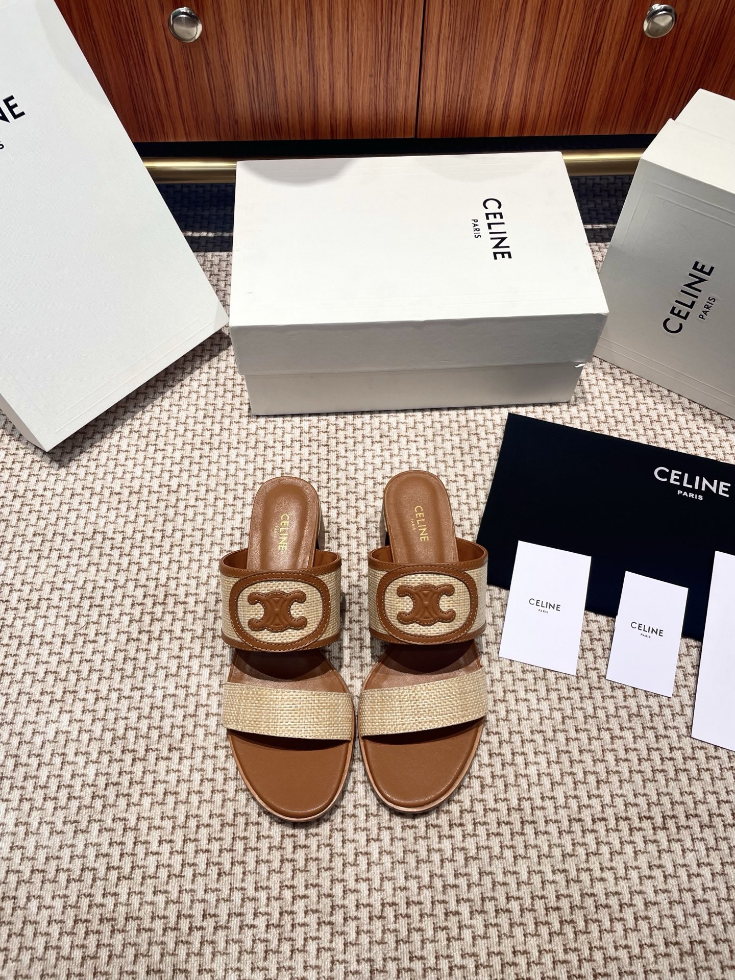 CELINE 2025 New Leather-Sole Sandals
