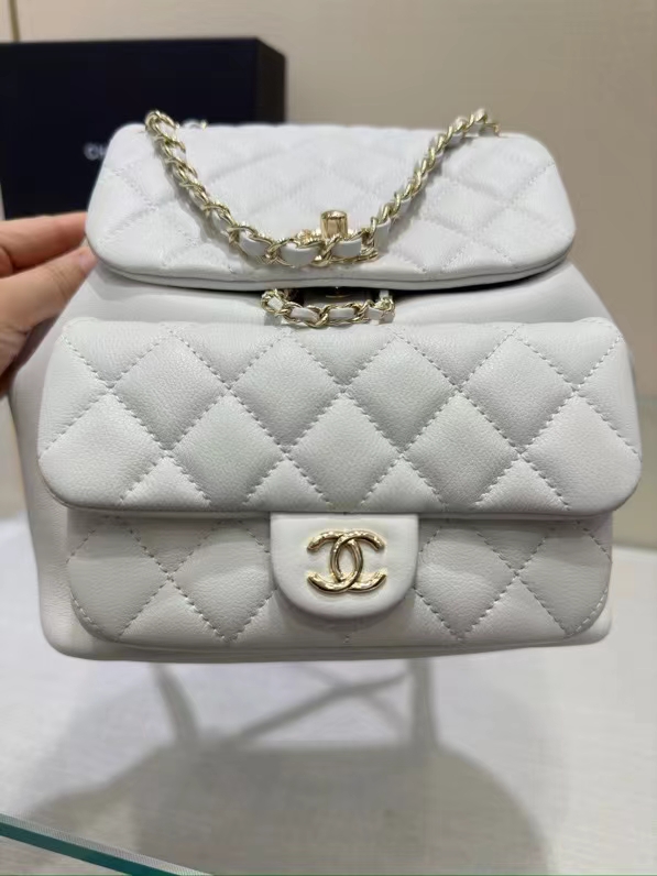 Chanel 2023C large duma backpack-white