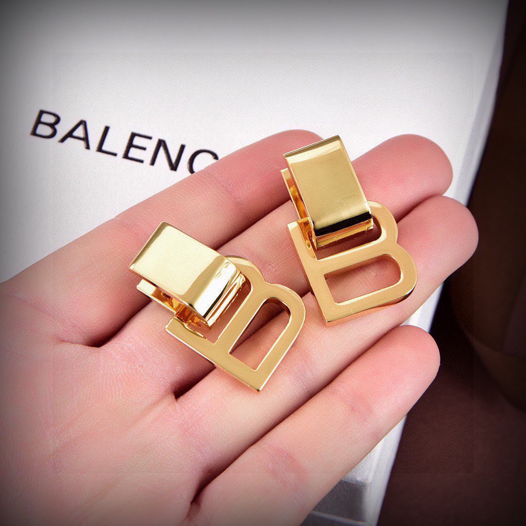 Balenciaga Gold Stud Earrings