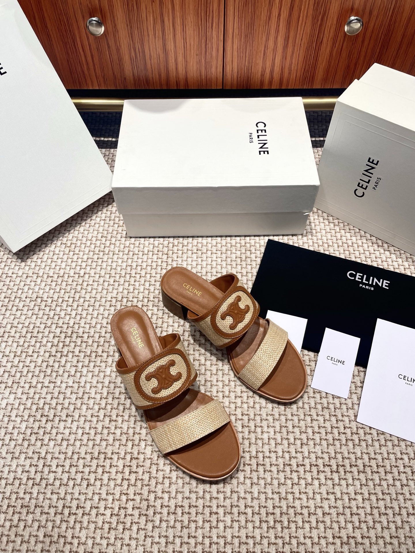 CELINE 2025 New Leather-Sole Sandals