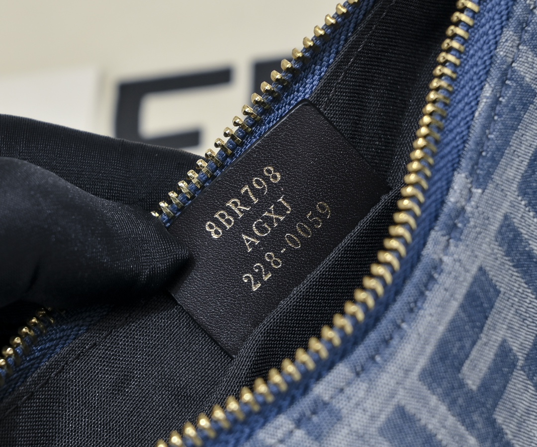 FENDI-Light blue FF denim mini bag