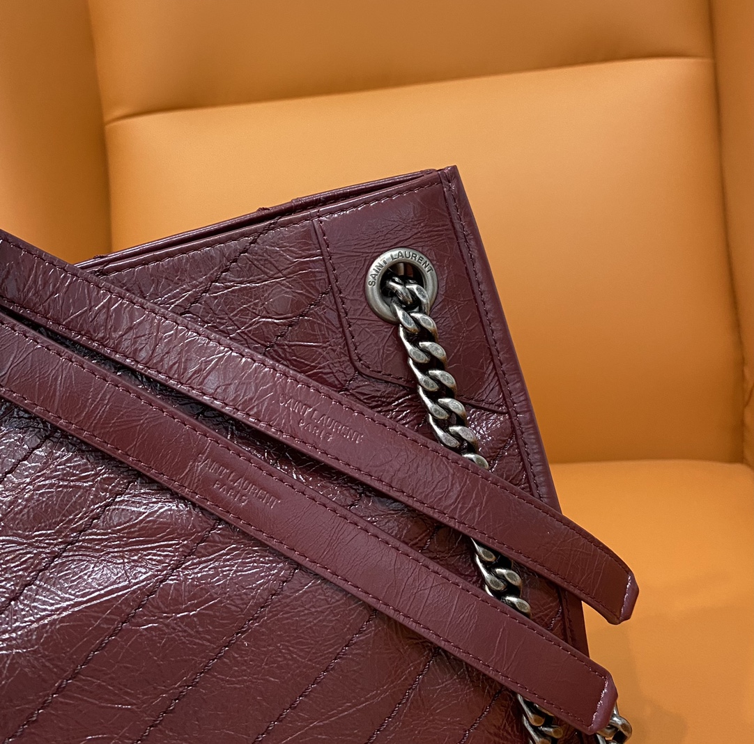 Saint Laurent Niki Medium Foldable Leather Tote