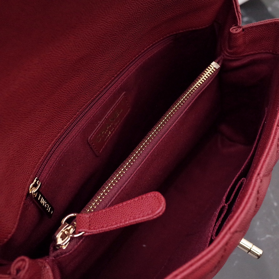 Chanel Coco Handle-Caviar-Red