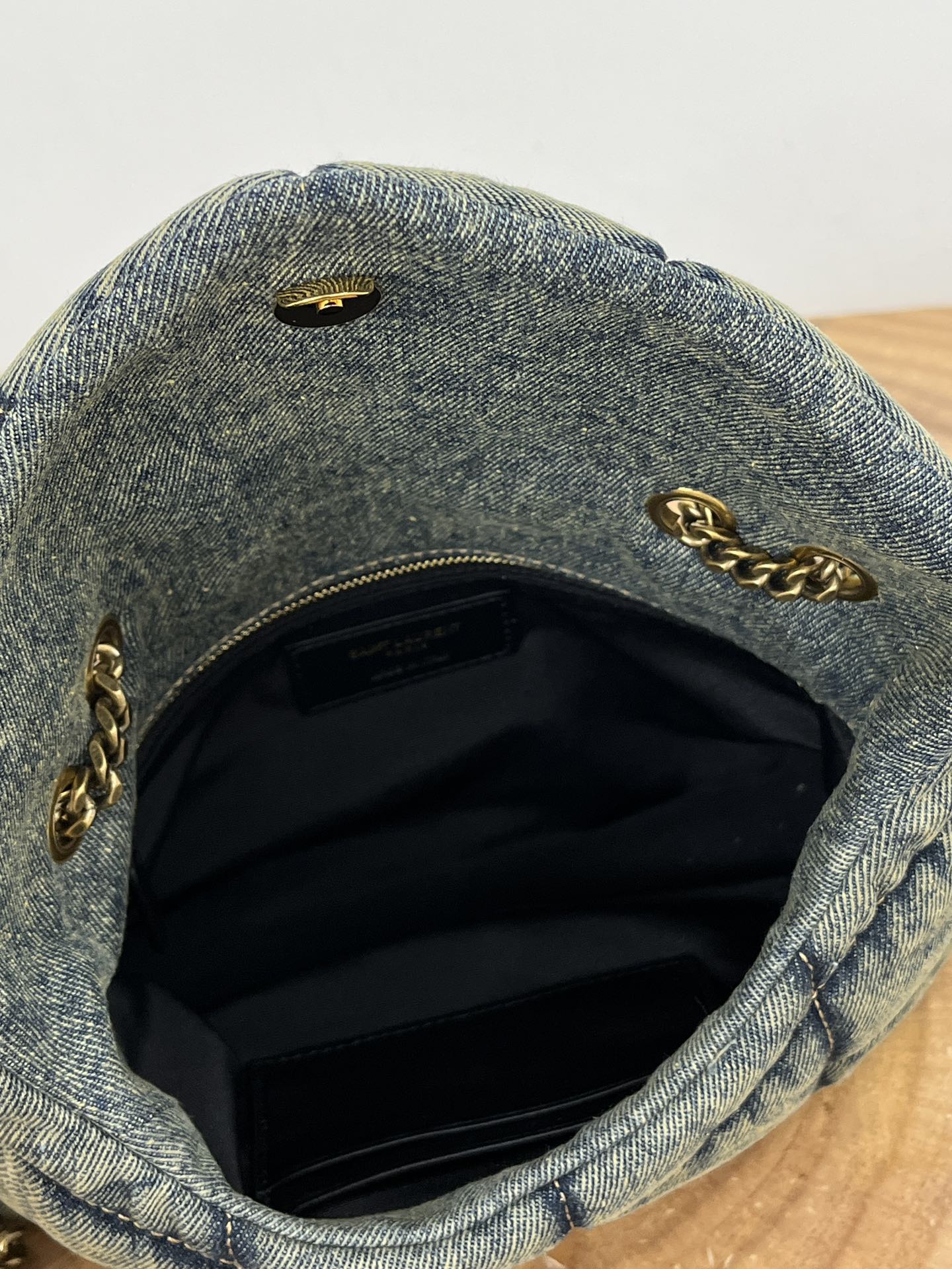 Saint Laurent Loulou Puffer Denim Shoulder Bag