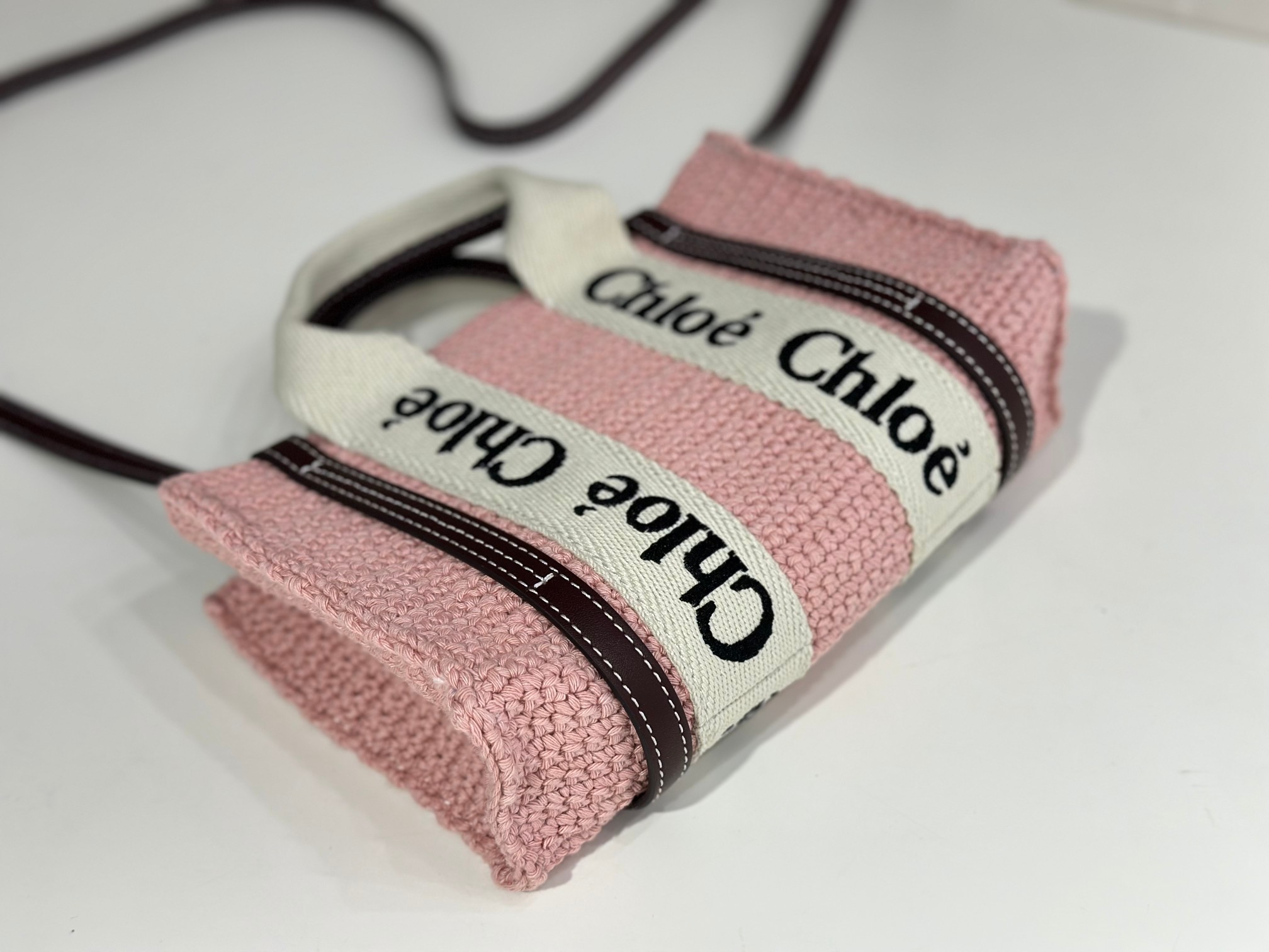 Chloé Mini Woody Tote Bag in Crochet