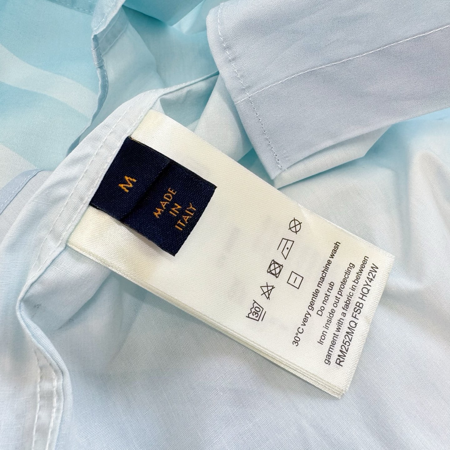 LV-1AFXVV Monogram Printed Long-Sleeved Cotton Poplin Shirt