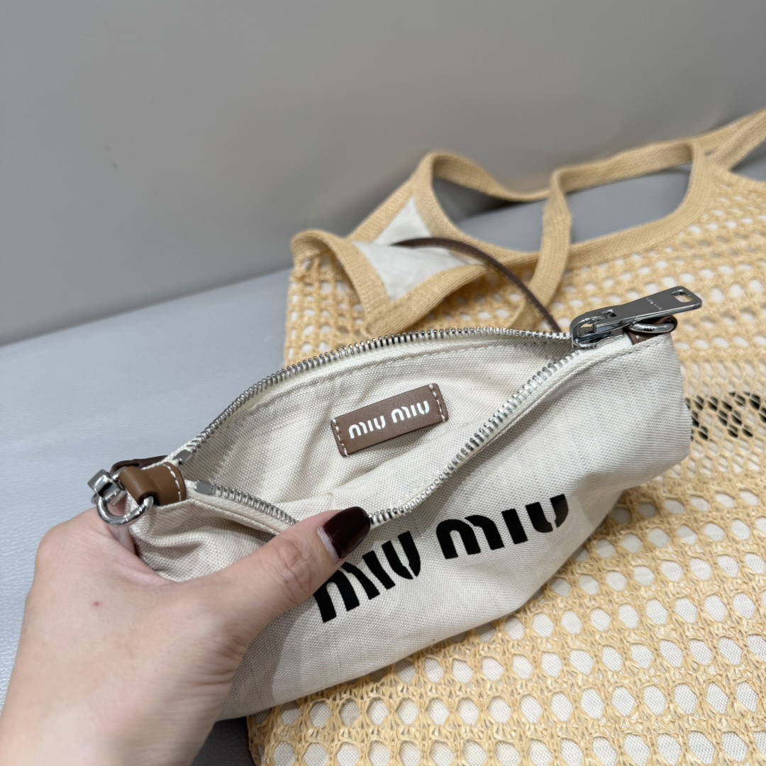 Miu Miu Woven Knit Tote Bag