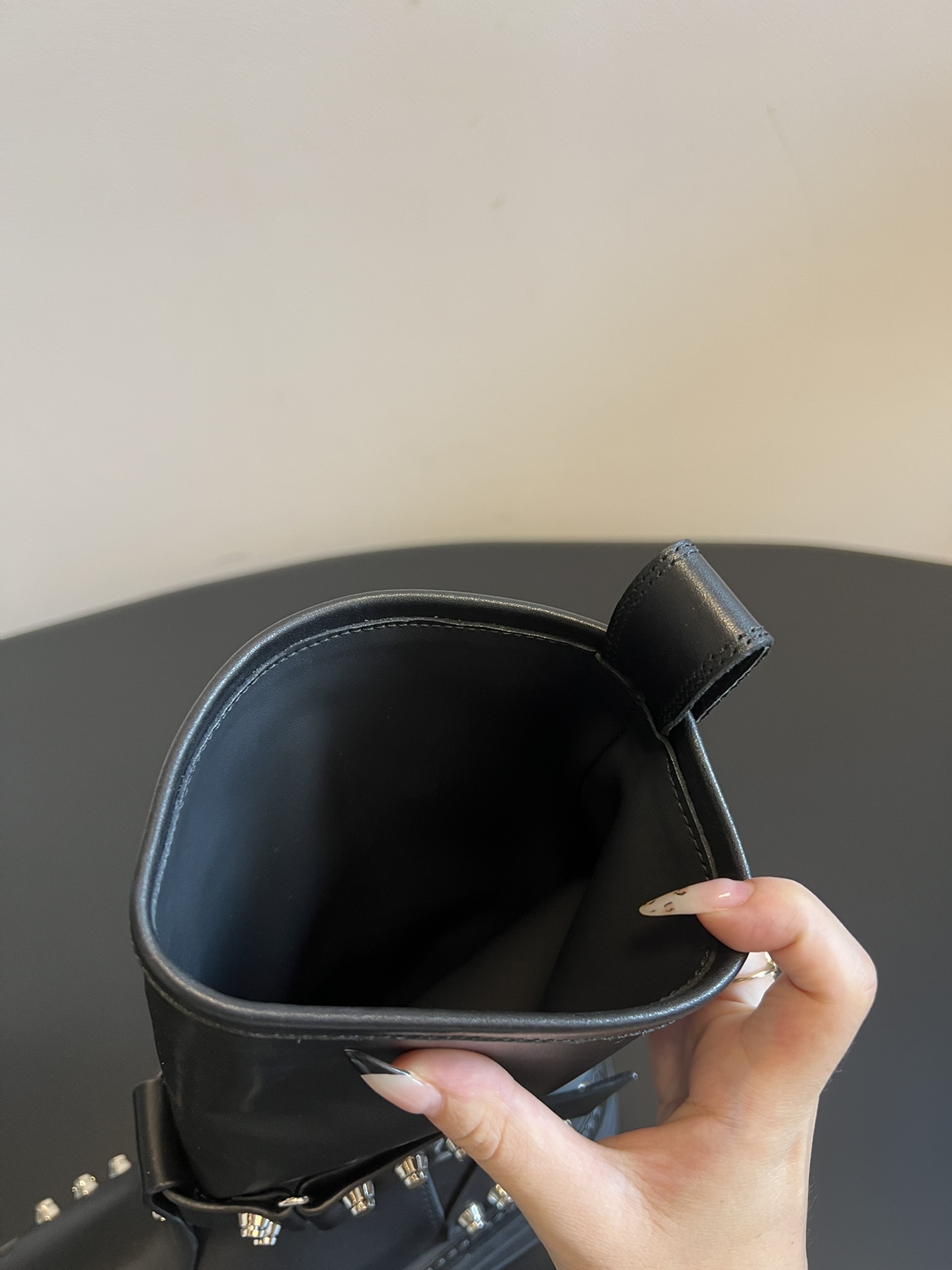 King studded leather buckle boots Doc Martens