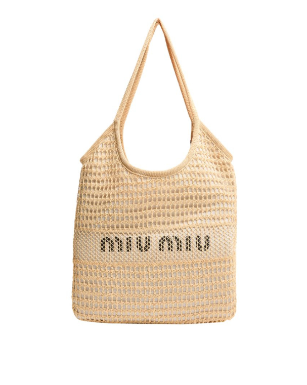 Miu Miu Woven Knit Tote Bag