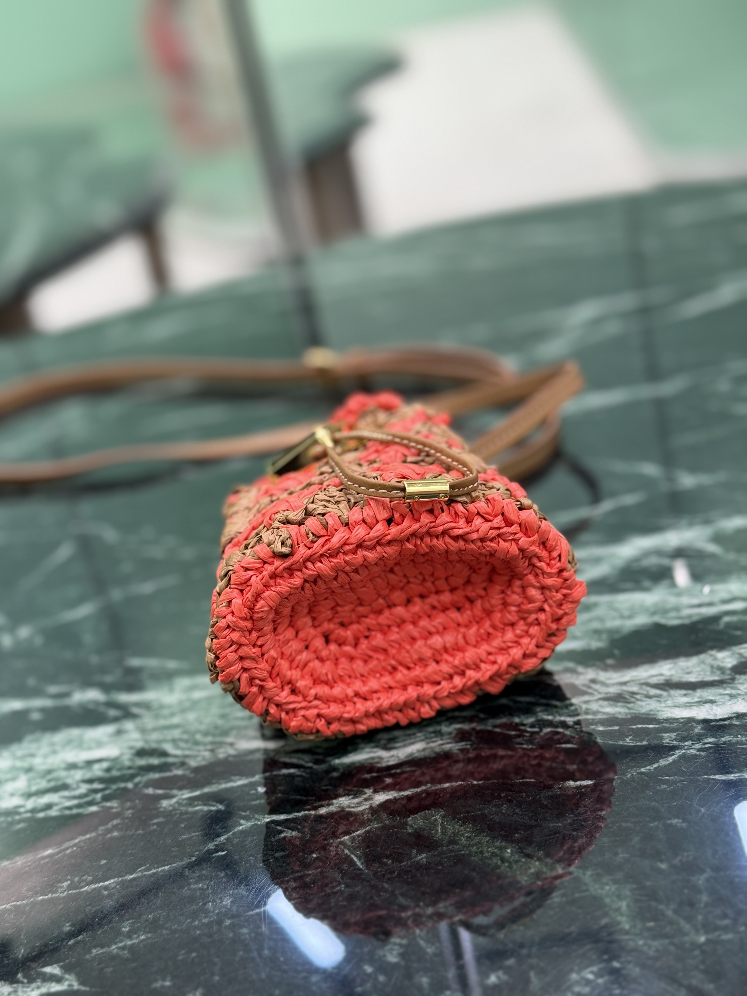 Prada Woven Mini Bucket Bag