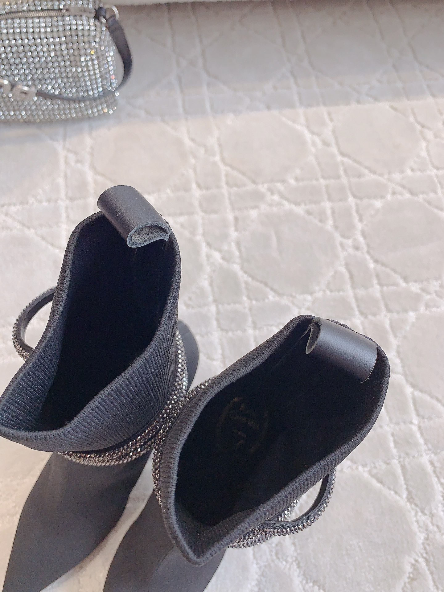 Ren* Caovill* high-heeled knit sock boots