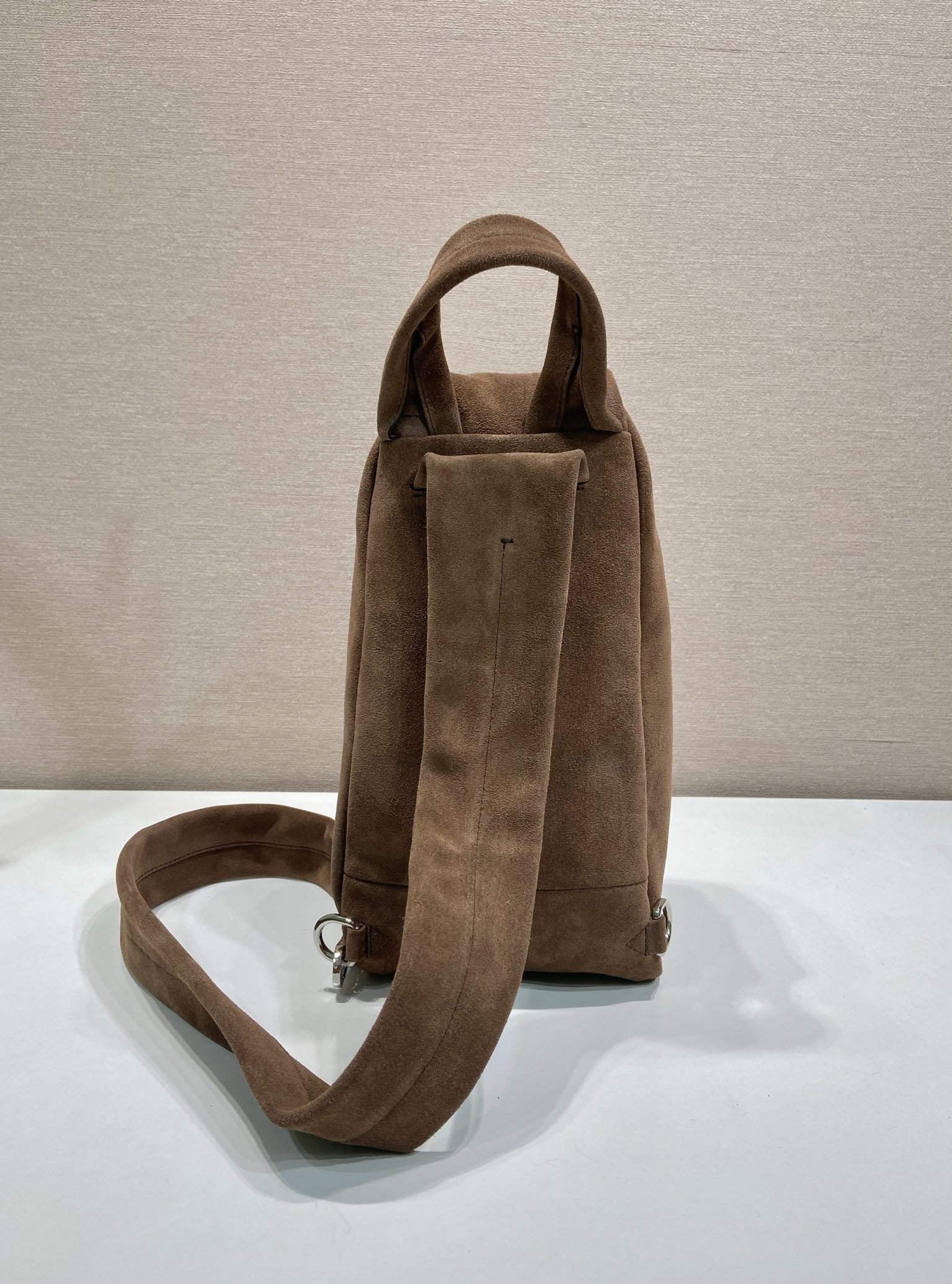 PRADA Distressed Leather Crossbody Bag