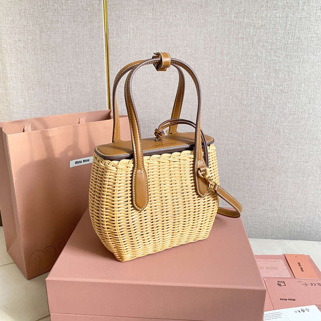 miumiu woven vegetable basket bag