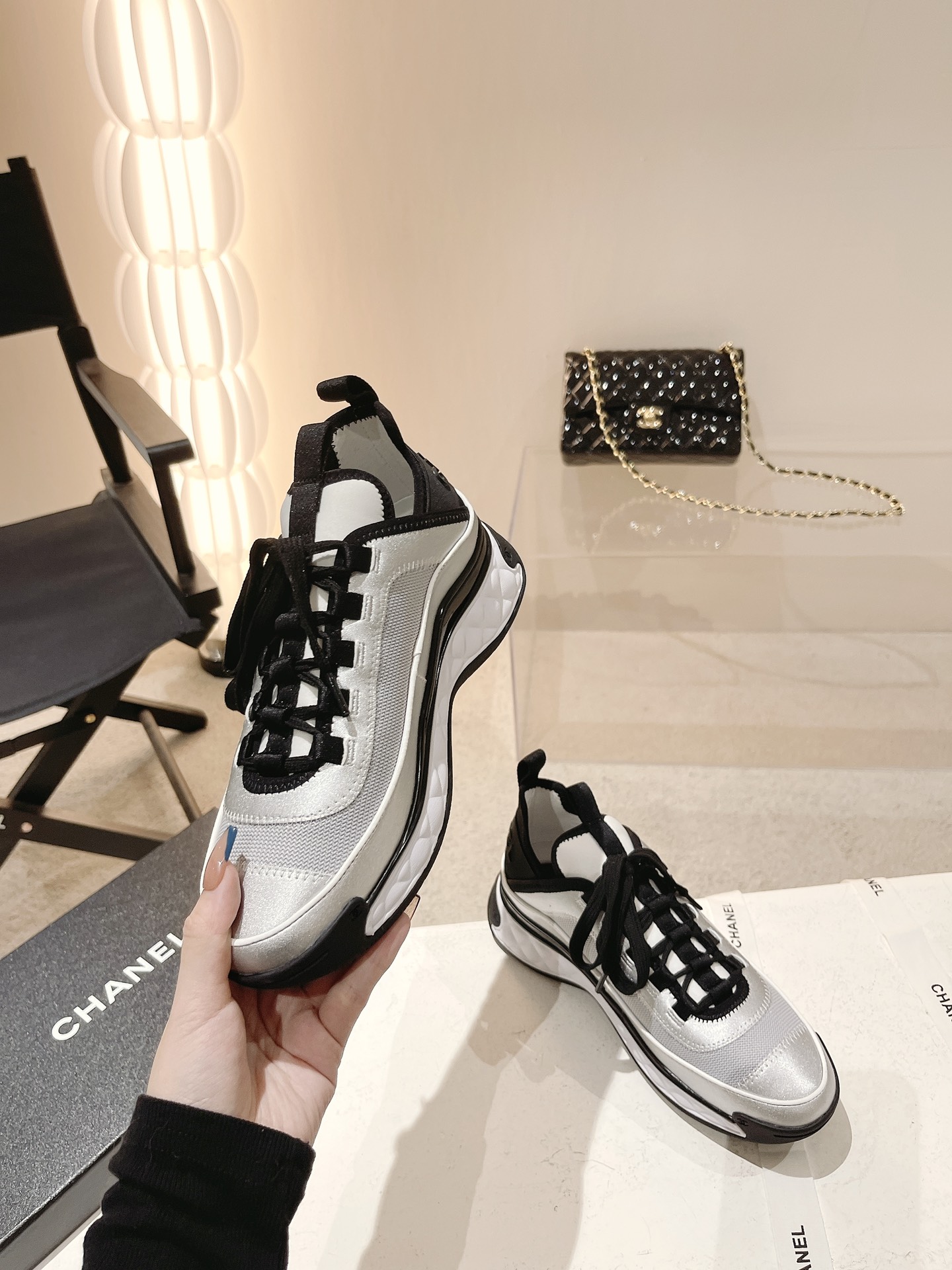 CHANEL Fabric Sneakers