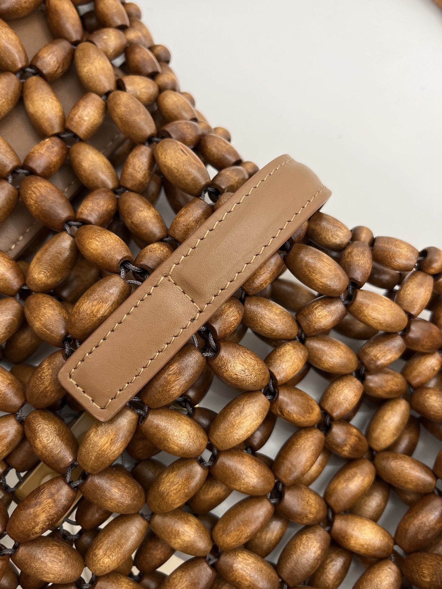 Saint Laurent Le 5 A 7 YSL Beaded Wood Hobo Bag