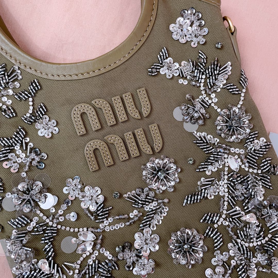 Miu Miu Ivy Embroidered Beaded Bag