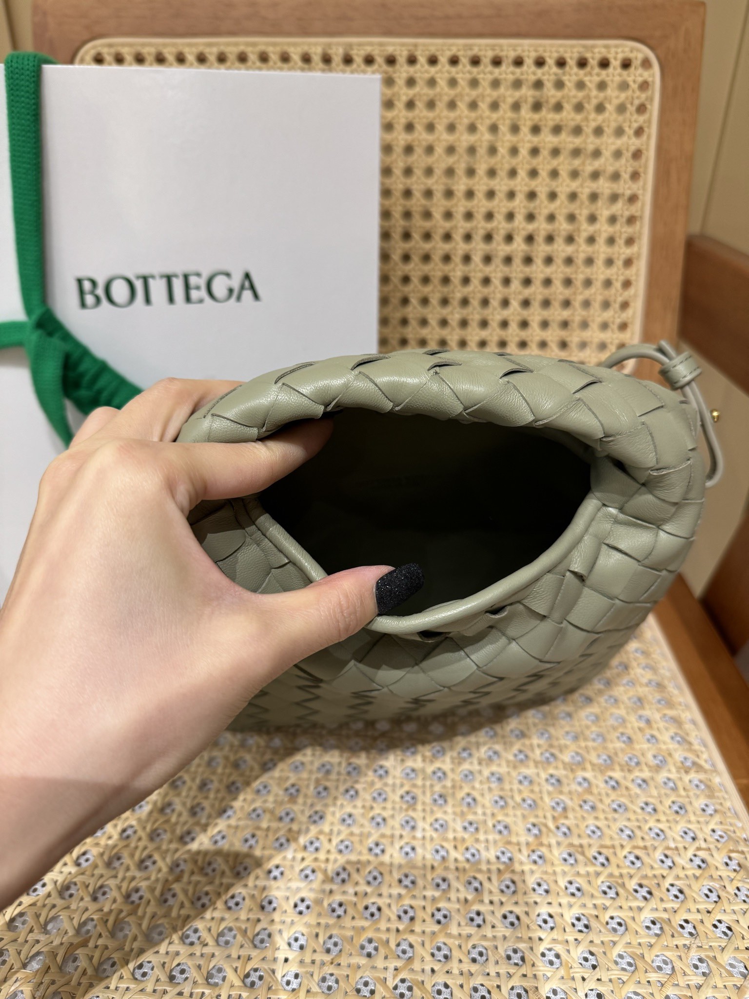 mini Hop crossbody bag Hole stone green