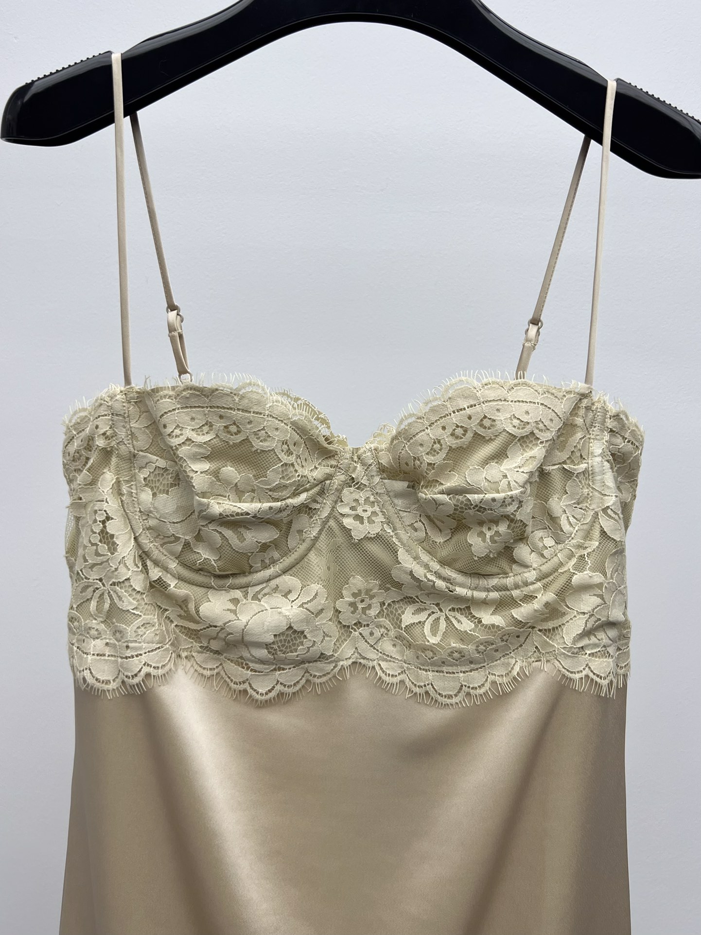 Saint Lauren-Inspired Lace-Trimmed Acetate Slip Dress