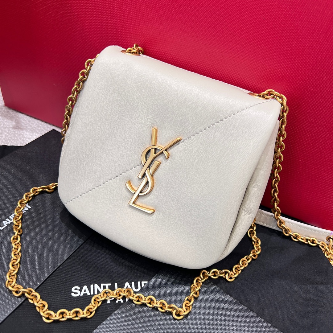 Jamie 4.3 Nano Lambskin Mini Flap Bag in Vintage White