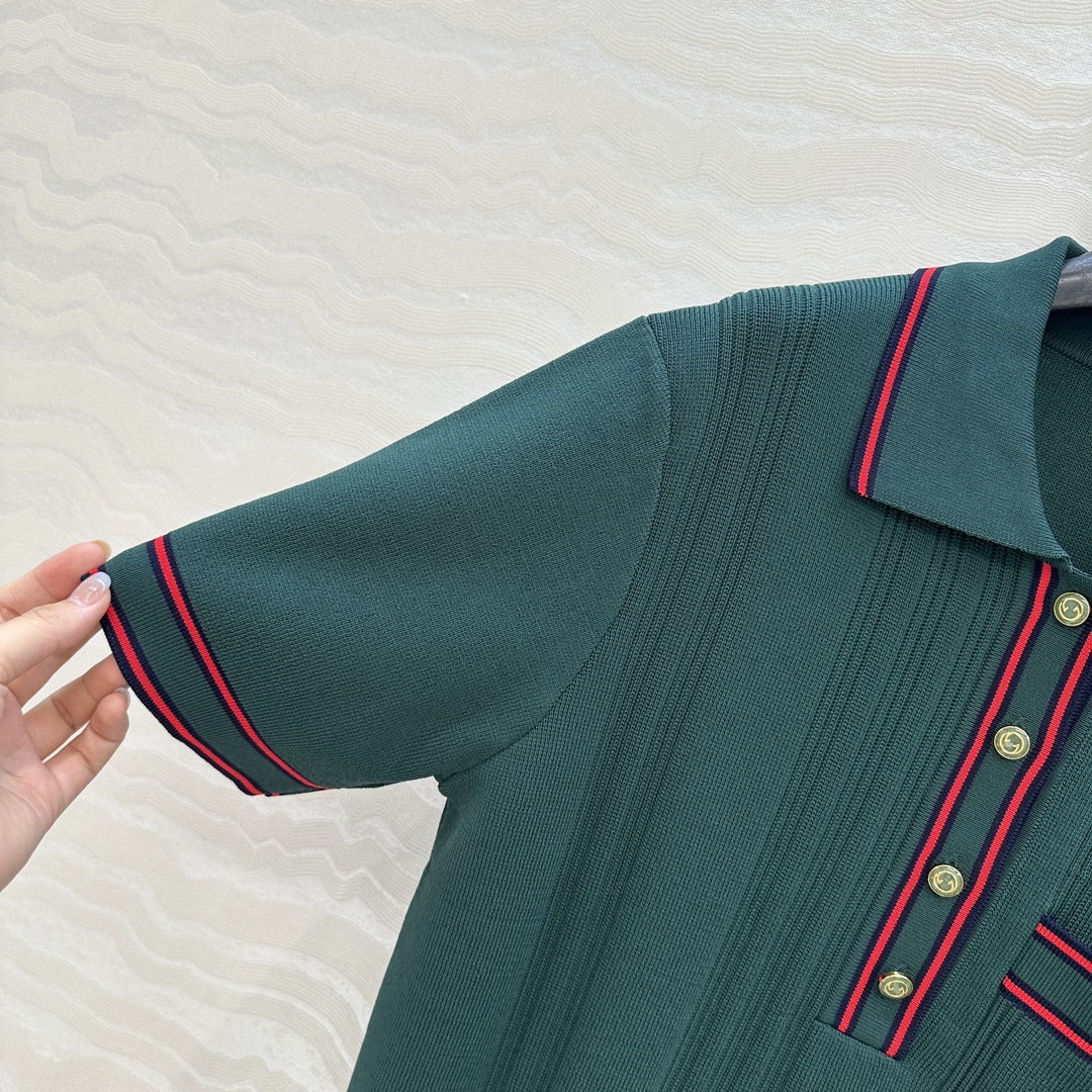 GUCCI Polo shirt with striped trim