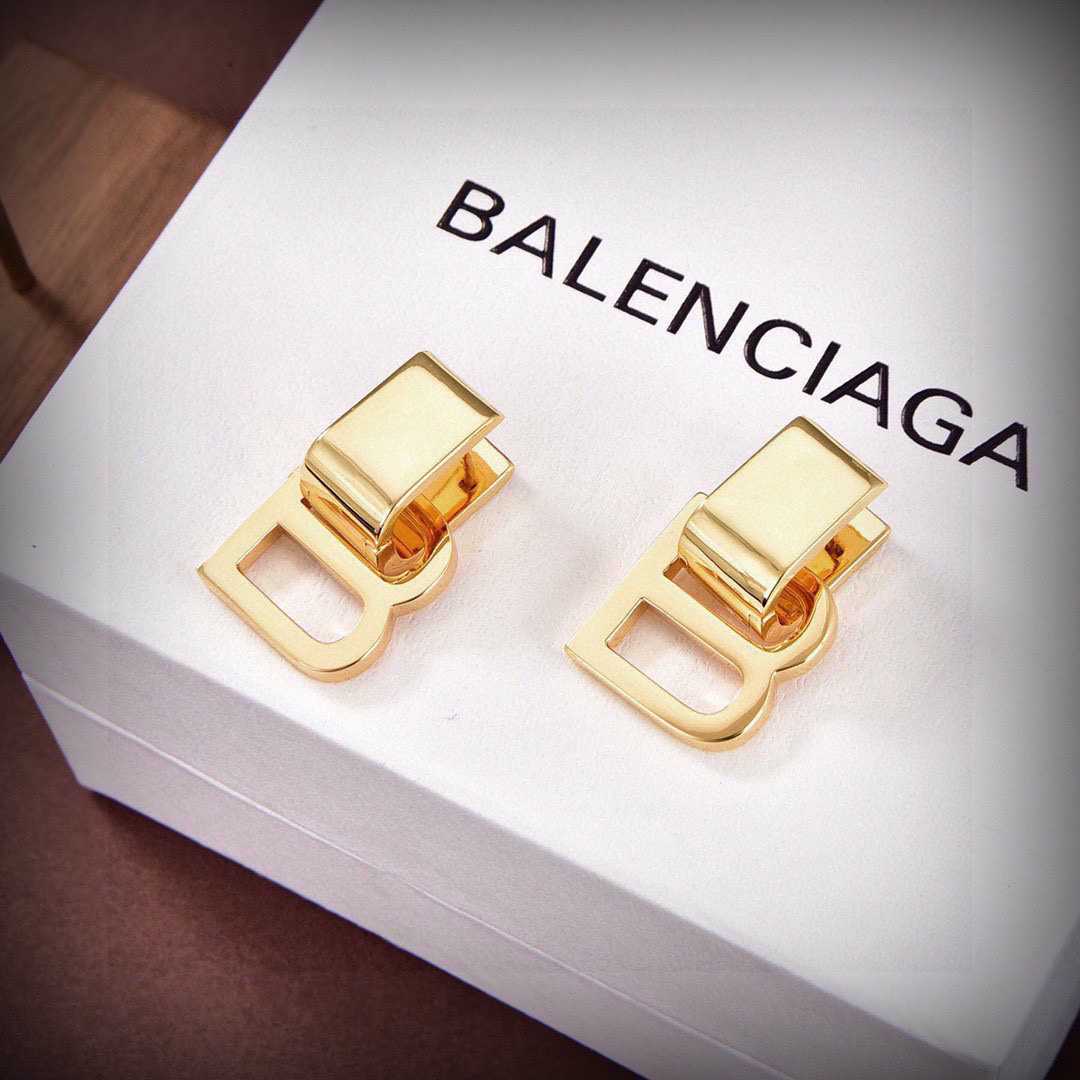 Balenciaga Gold Stud Earrings