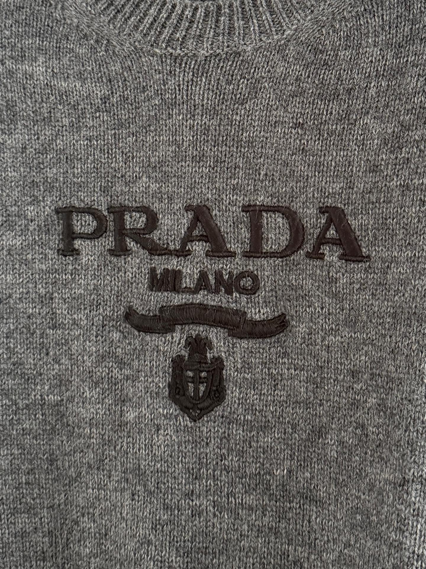 PRADA Logo-Embroidered Cashmere-Blend Sweater