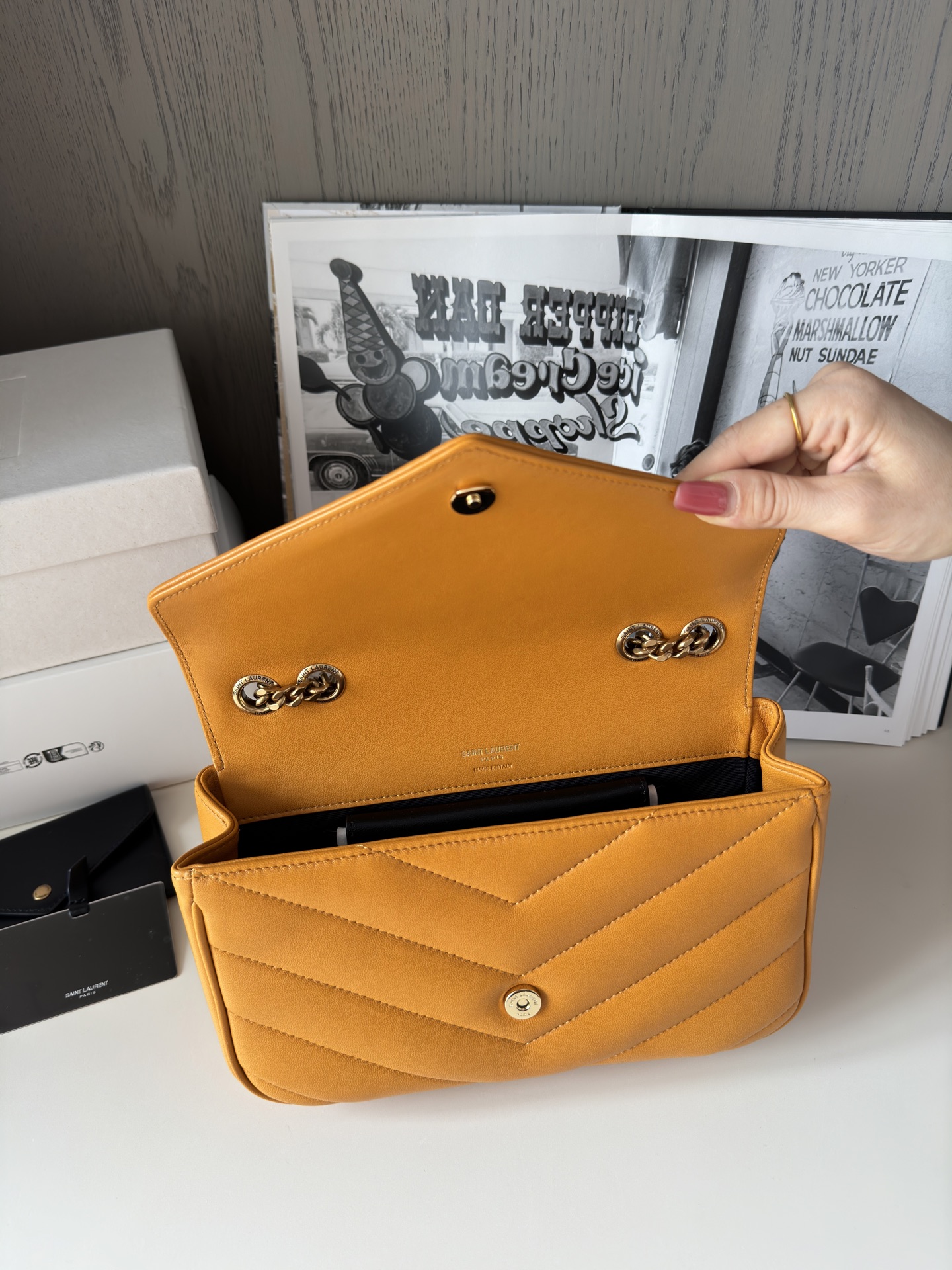 YSL-LOULOU medium in MATELASSÉ lambskin