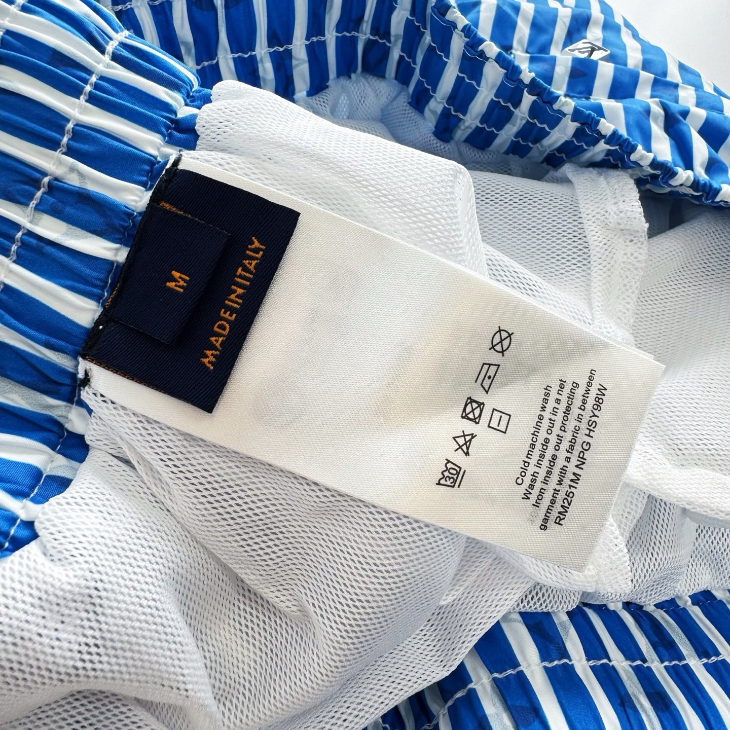 LV Men's Stretch Swim Shorts Blue retro stripe