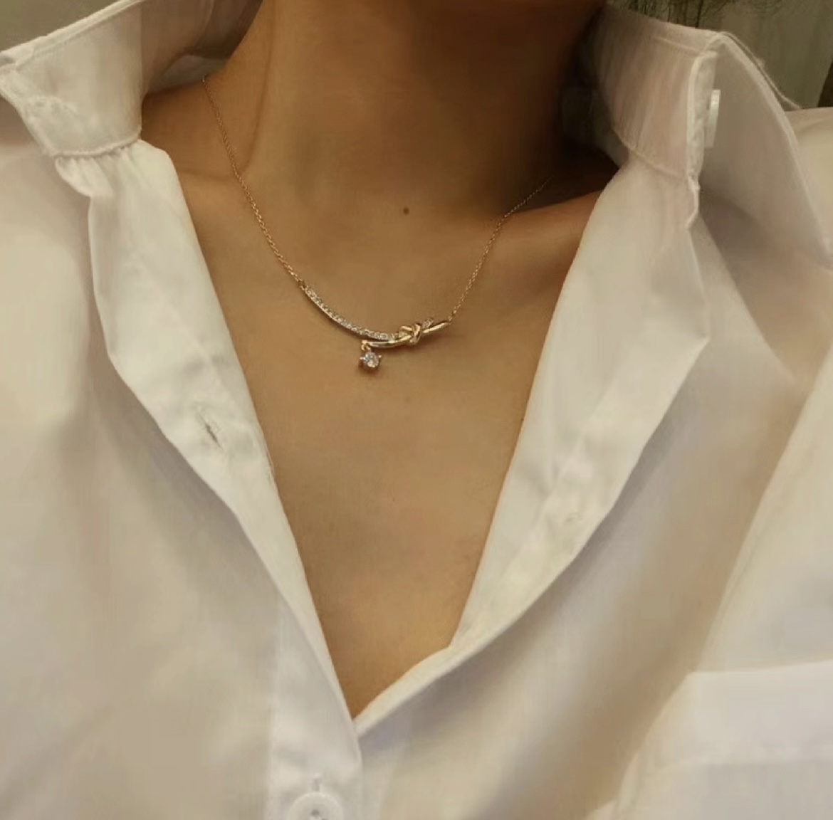 Swarovski Heart Knot Diamond Necklace