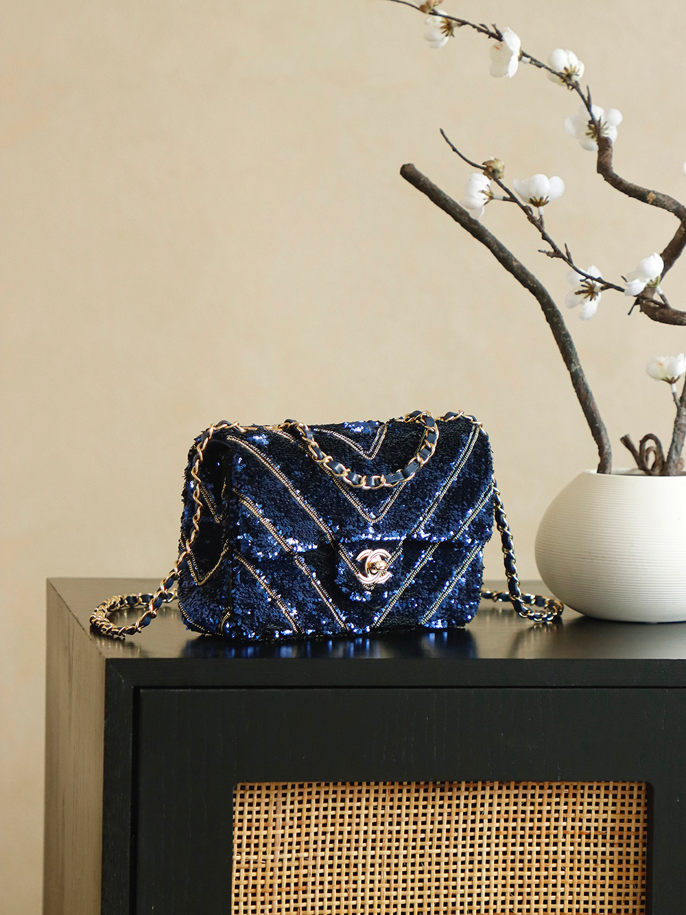 Chanel 26C Sequin Embroidered Flap Bag