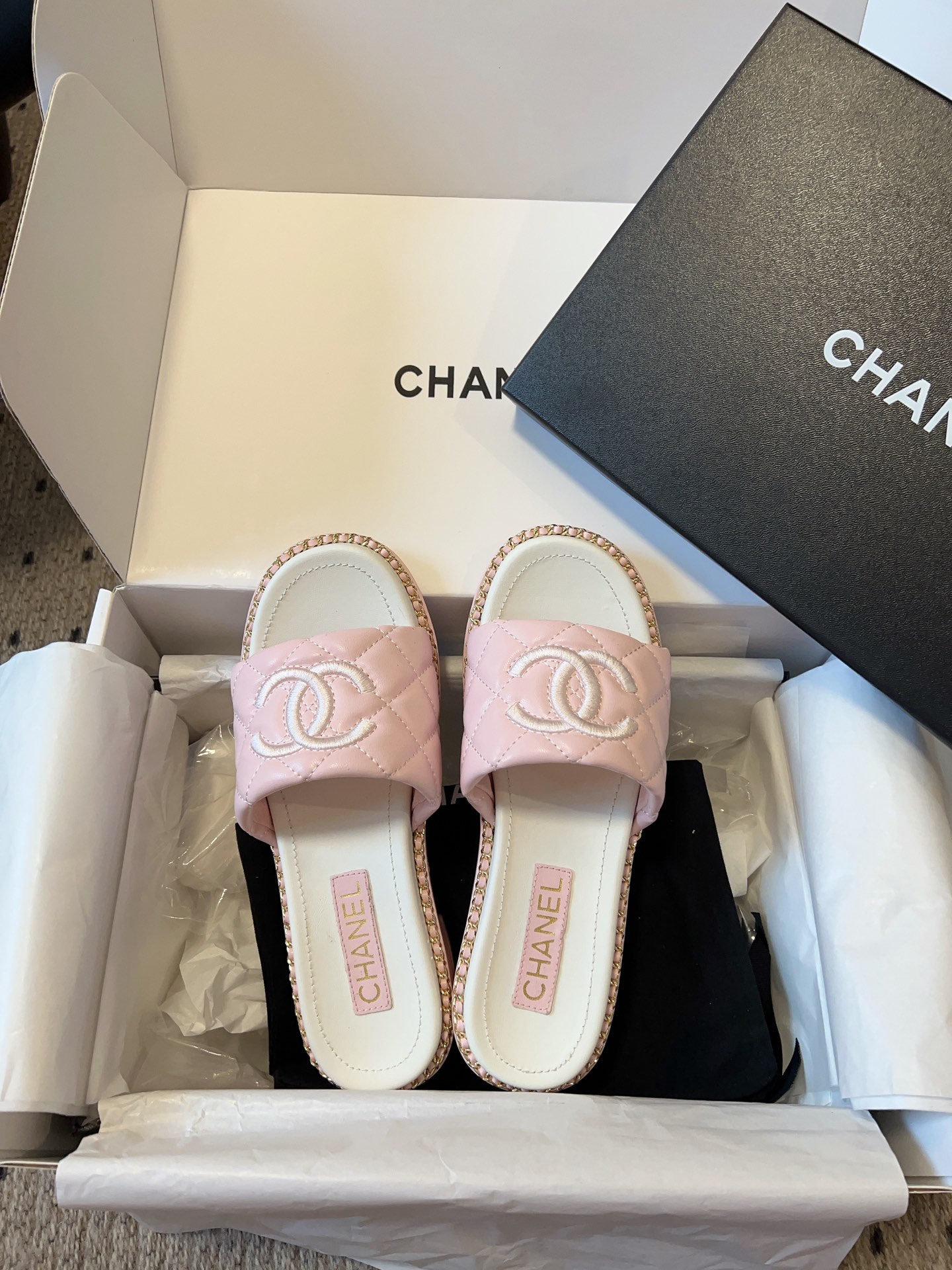 Chanel 25P Spring/Summer Lambskin Slides – New Arrival