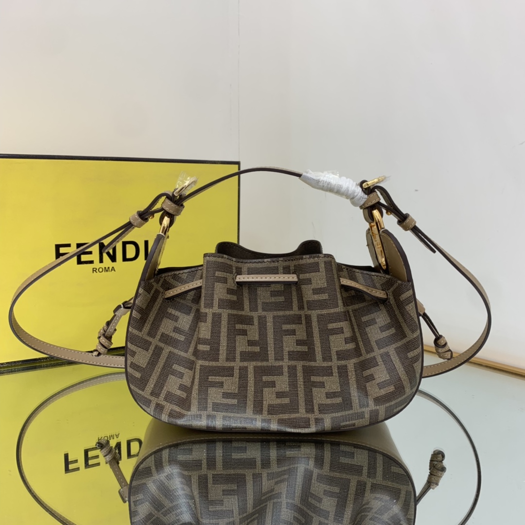 FENDI-Brown FF Fabric Mini Bag