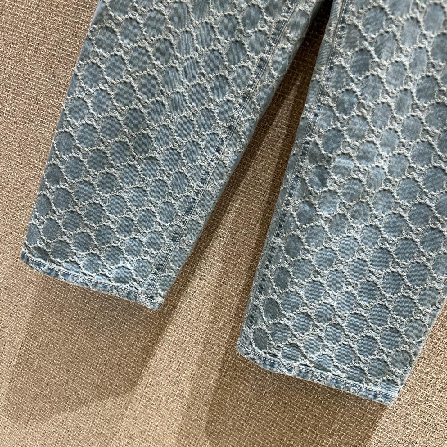 Gucci GG denim jacquard pants