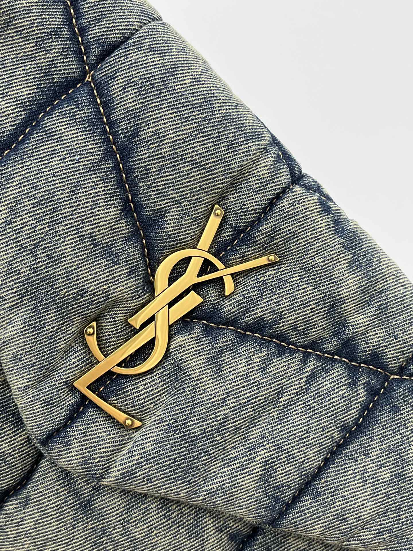 Saint Laurent Loulou Puffer Denim Shoulder Bag