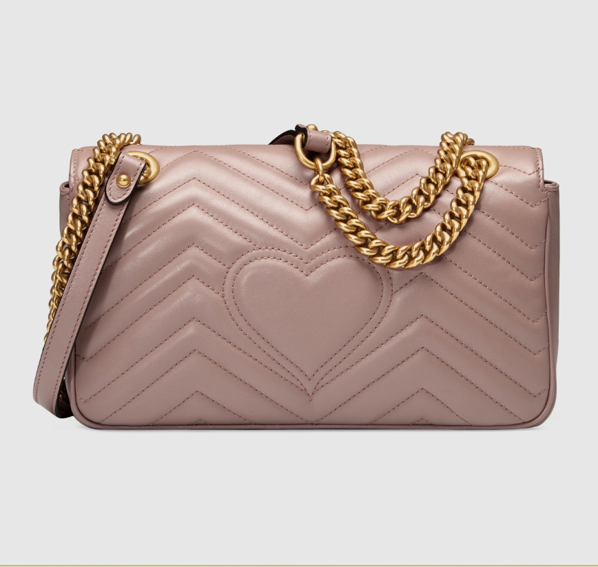 GG MARMONT MATELASSÉ SHOULDER BAG-Dusty Pink-443497