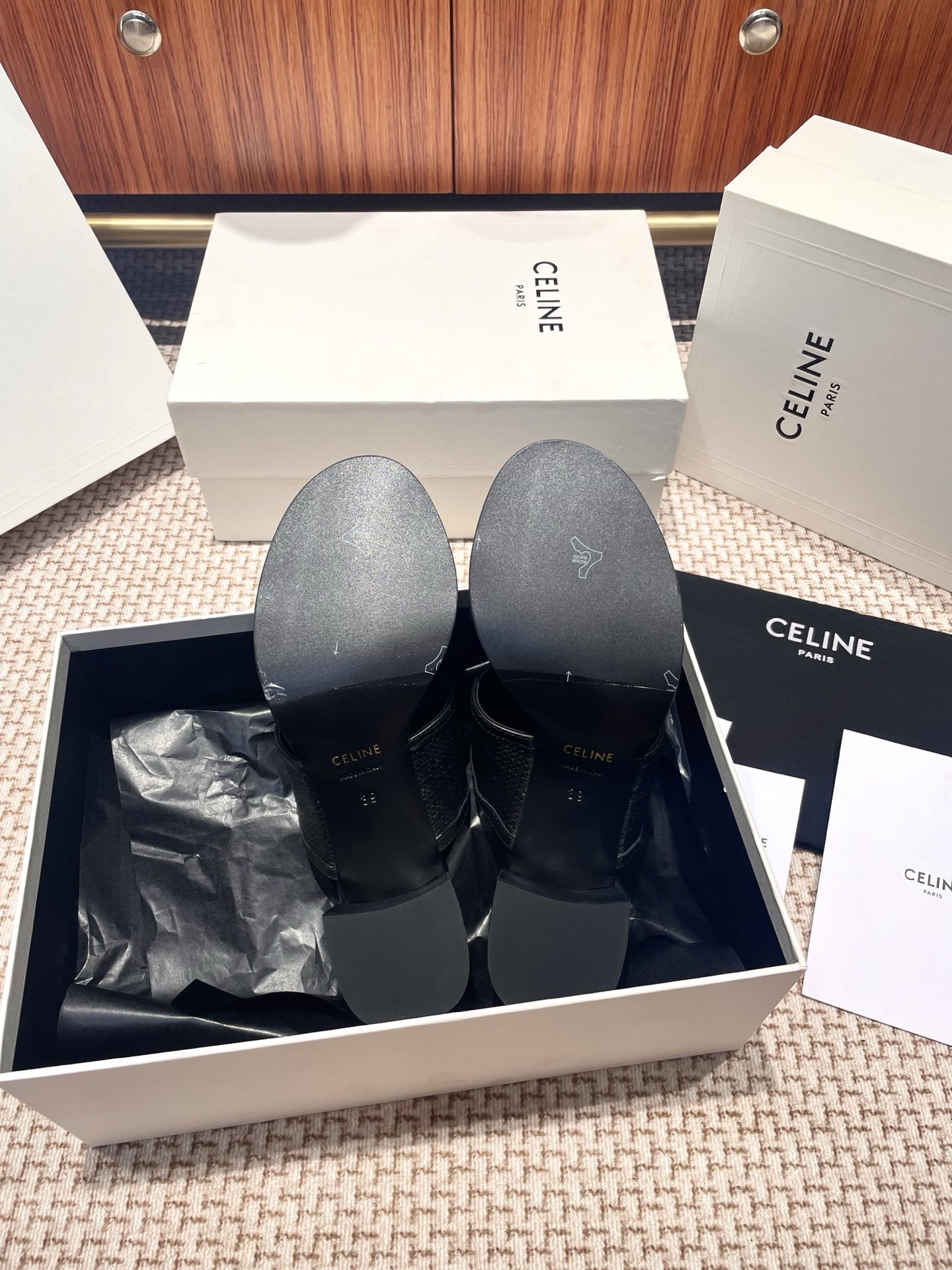 CELINE 2025 New Leather-Sole Sandals