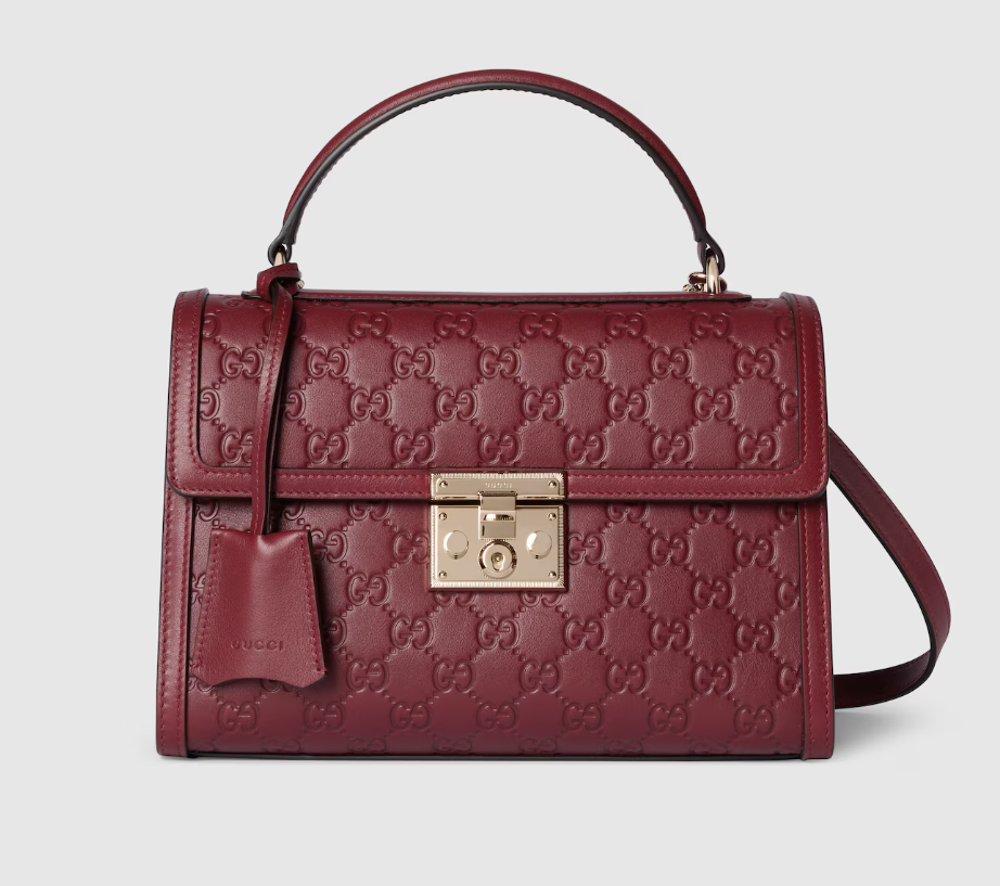 Gucci Padlock Medium top handle bag in Rosso Ancora red GG leather