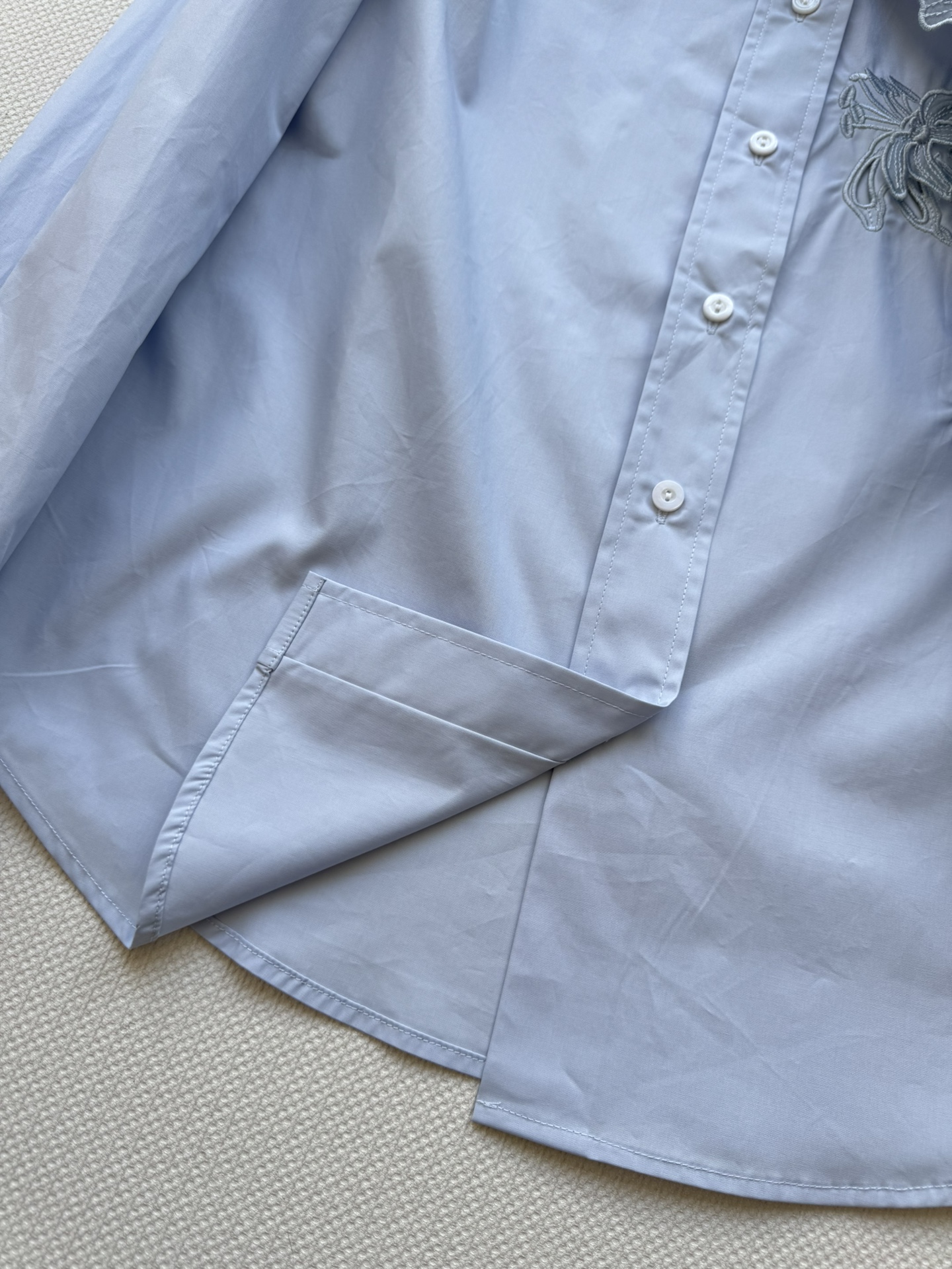 GUCCI Cotton poplin shirt with embroidery