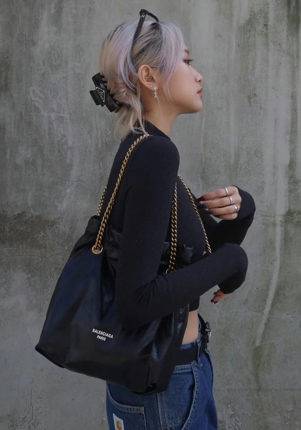 Balenciaga Crush Small Tote Bag in Black