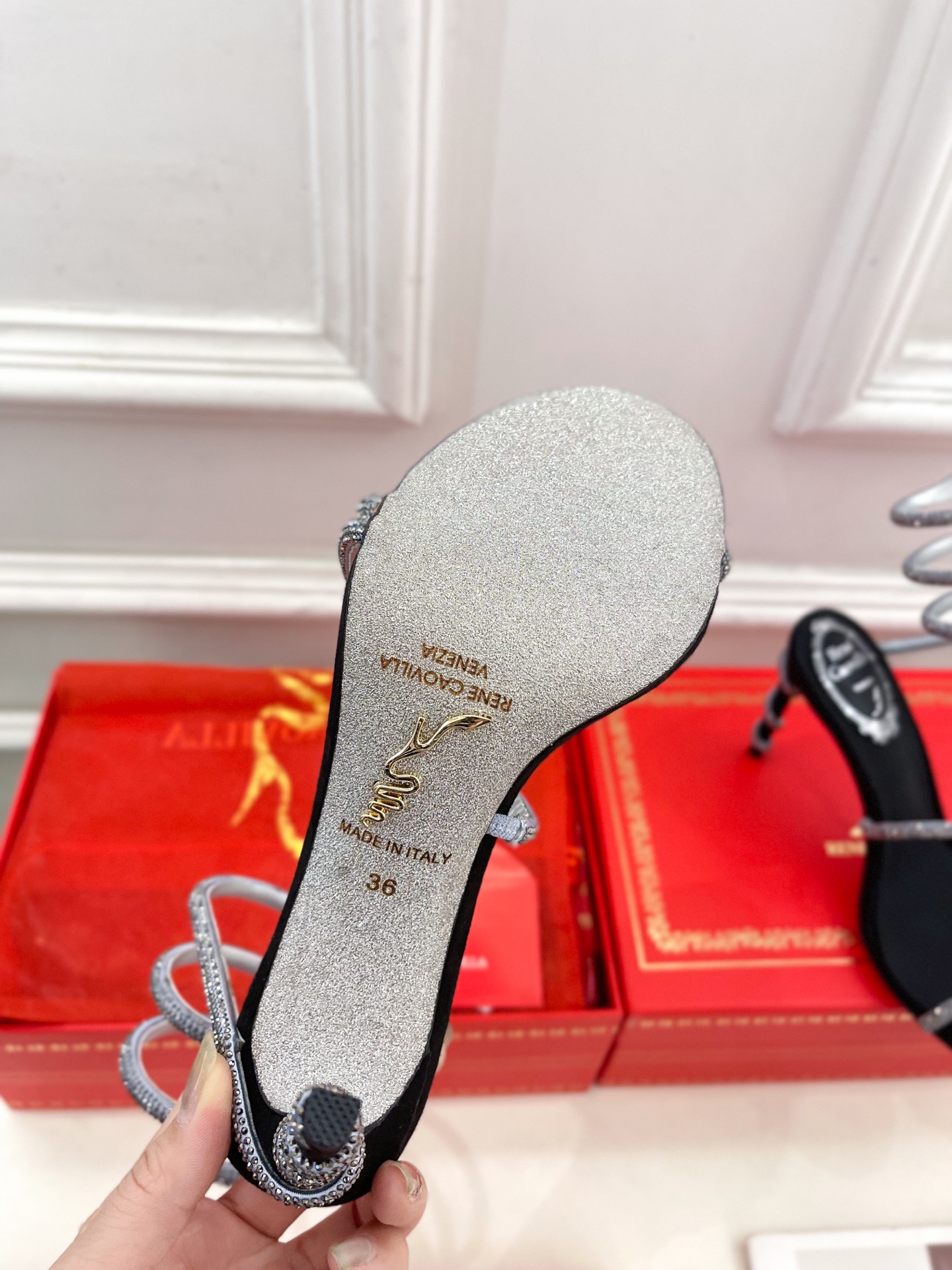 Rene Caovilla RC Crystal Serpent Sandals – 25SS Collection