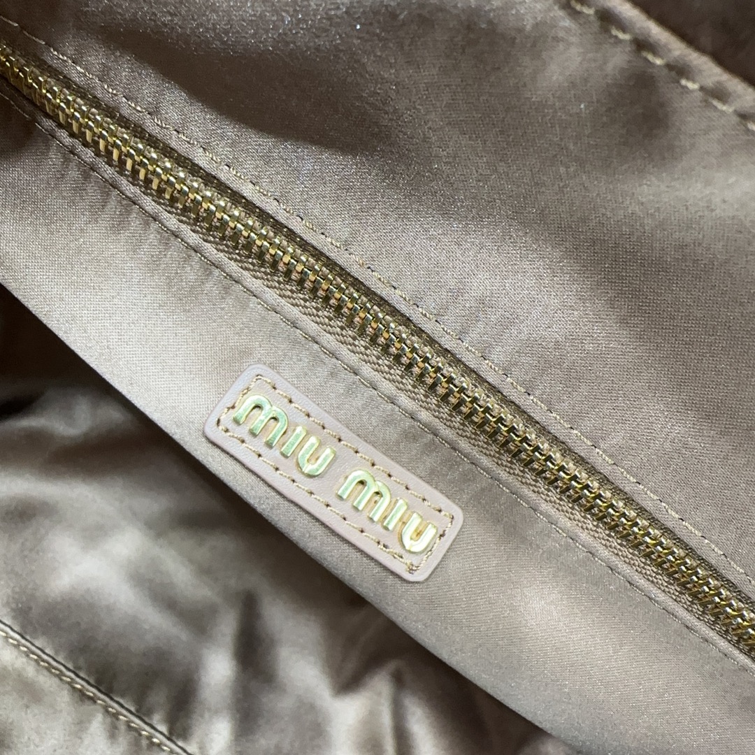 Miu Miu-Leather Beau bag- Cognac