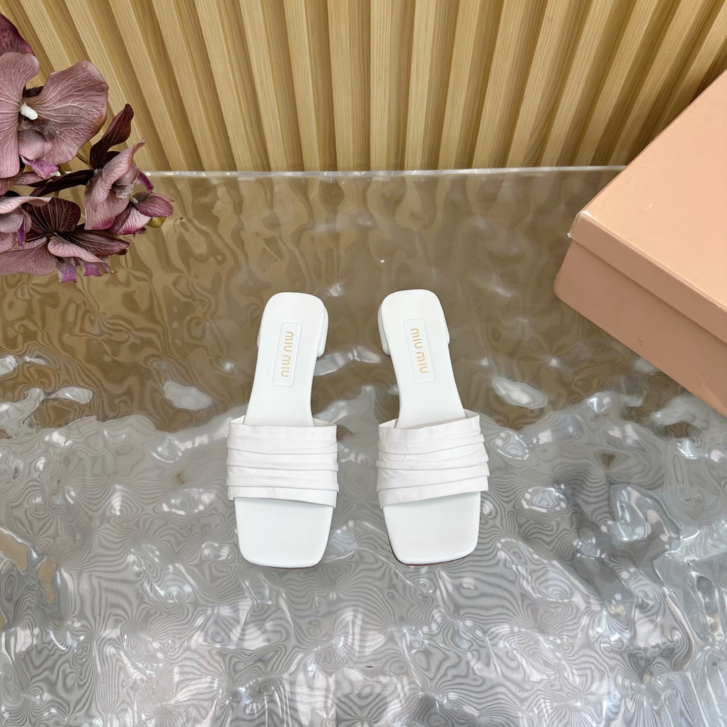 MIU MIU Bow-Embellished Slide Sandals