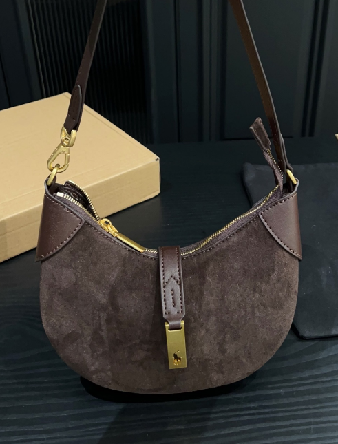 Ralph Lauren Polo ID Suede Mini Shoulder Bag