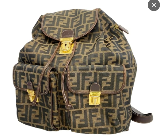 FENDI VintageMonogram Canvas Drawstring Backpack