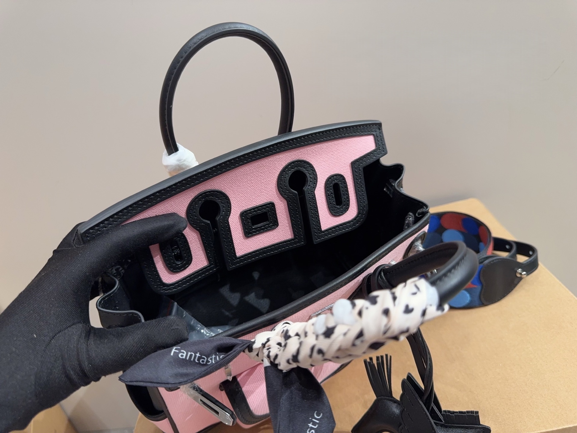 Hermes Travel Bag Cargo 35 Pink/Black